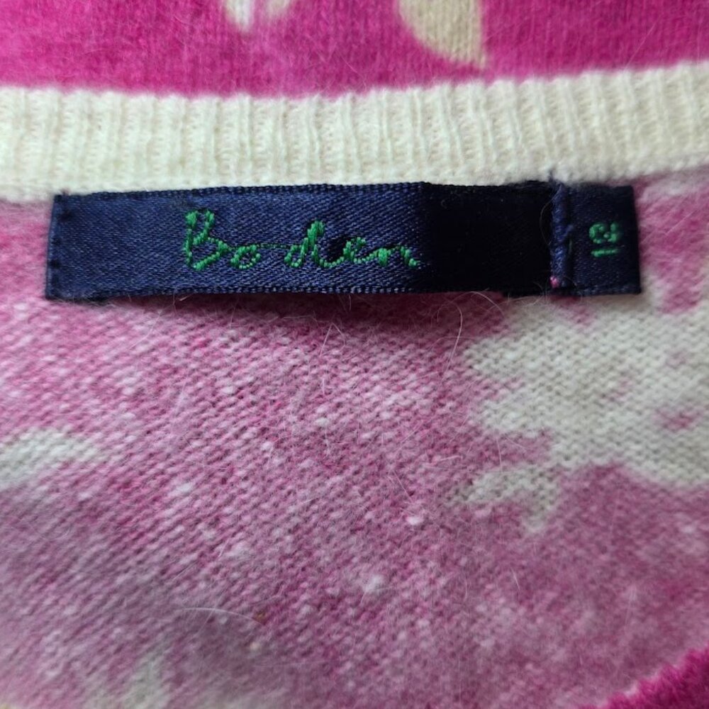 BODEN Pink Floral Lambswool Angora Super Soft Cardigan 12 - Picture 8 of 10
